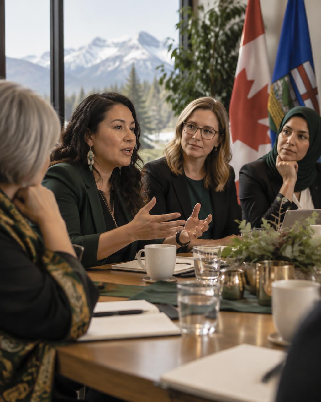 Women taking part in an advocacy and policy roundtable