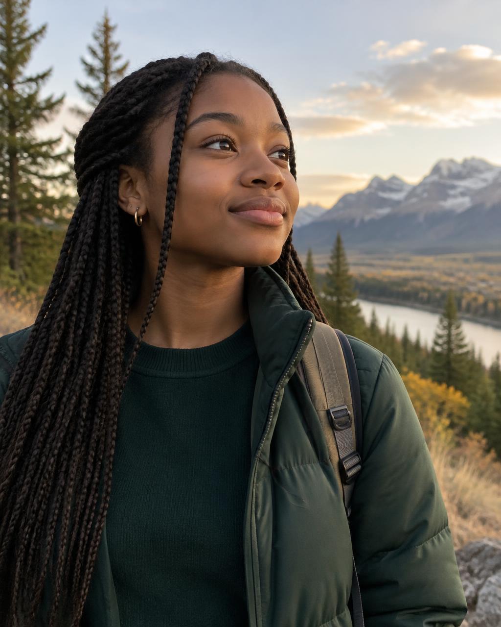 A confident young woman looking toward her future